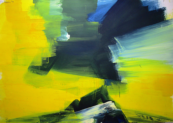 Blaue Wolke, Nr.24, 1995;Acryl auf Papier,;70  x 100 cm;Preis auf Anfrage - Galerie Wroblowski
